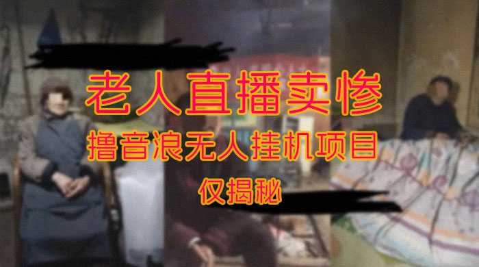 仅揭秘：老人直播卖惨撸音浪无人挂机项目（附开播教程+老人素材） - 入巷拾玖