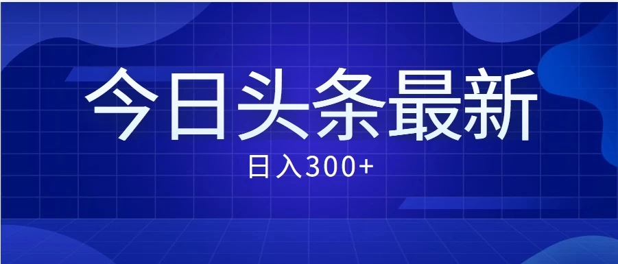 价值999的最新头条玩法，每天收入300+ - 入巷拾玖