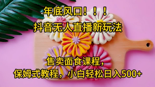 年底风口，抖音无人直播新玩法，售卖面食课程，保姆式教程，小白轻松日入500+ - 入巷拾玖
