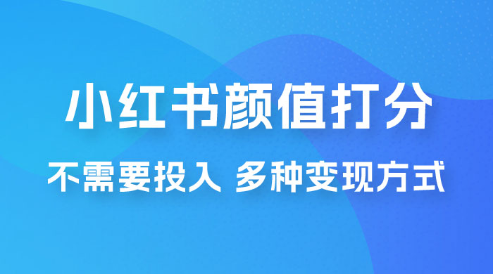 小红书颜值打分新玩法，不需要投入，适合所有人的一份副业，多种变现方式！ - 入巷拾玖