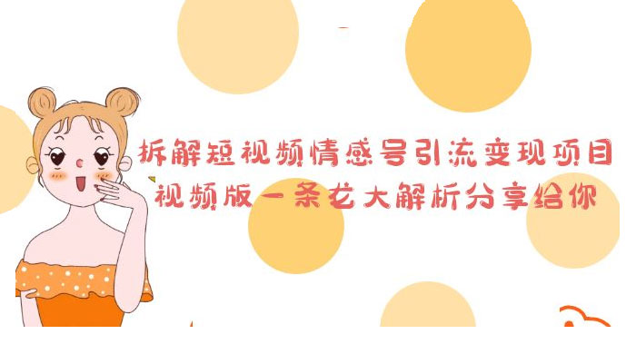 拆解短视频情感号引流变现项目：视频版一条龙大解析分享给你 - 入巷拾玖