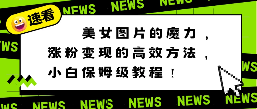 美女图片的魔力，涨粉变现的高效方法，小白保姆级教程！ - 入巷拾玖