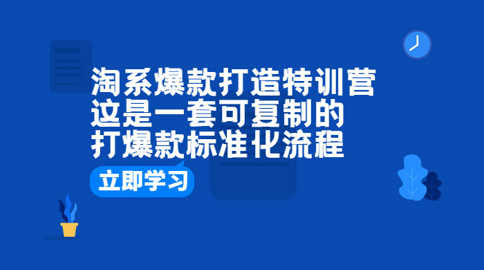 淘系爆款打造特训营：这是一套可复制的打爆款标准化流程 - 入巷拾玖