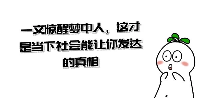 某公众号付费文章《一文惊醒梦中人，这才是当下社会能让你发达的真相》 - 入巷拾玖