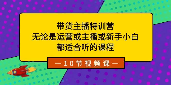 带货主播特训营：无论是运营或主播或新手小白，都适合听的课程 - 入巷拾玖