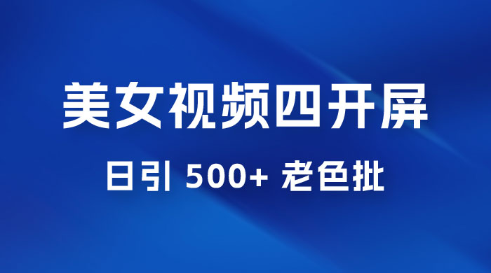 抖音美女视频四开屏玩法：发一个爆一个，日引 500+ 老色批 - 入巷拾玖
