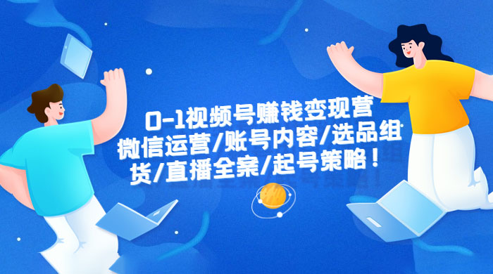 视频号赚钱变现营：微信运营、账号内容、选品组货、直播全案、起号策略 - 入巷拾玖