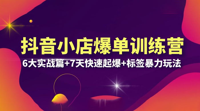 抖音小店爆单训练营 VIP 线下课：6 大实战篇 + 7 天快速起爆 + 标签暴力玩法「 32 节」 - 入巷拾玖