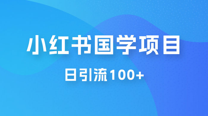 小红书国学号玩法拆解：五分钟一个视频，一天暴力起号，日引流 100+ - 入巷拾玖