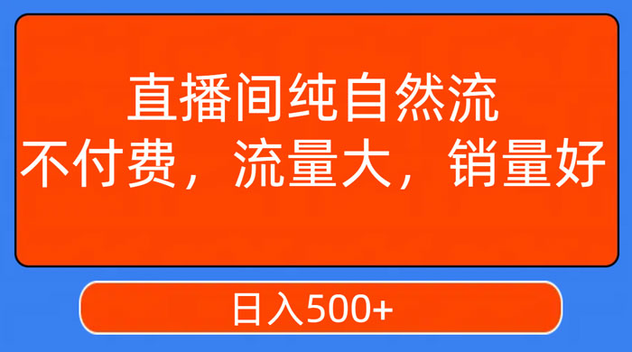 视频号直播间纯自然流，不付费，流量大，销量好，日入500+ - 入巷拾玖