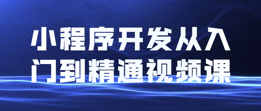 小程序开发从入门到精通视频教程课程 - 入巷拾玖
