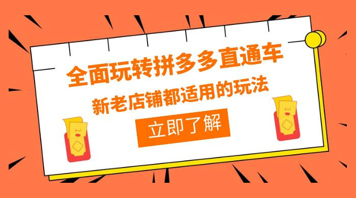 全面玩转拼多多直通车：新老店铺都适用的玩法 12 节精华课 - 入巷拾玖