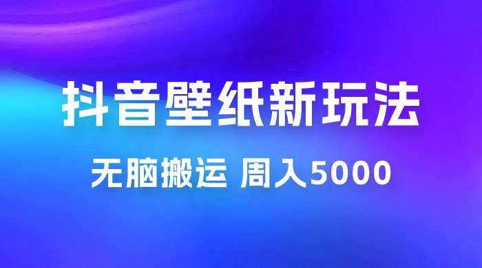 抖音绝美壁纸新玩法：喂饭级教程，一部手机无脑搬运，实操一周收入 5000 - 入巷拾玖
