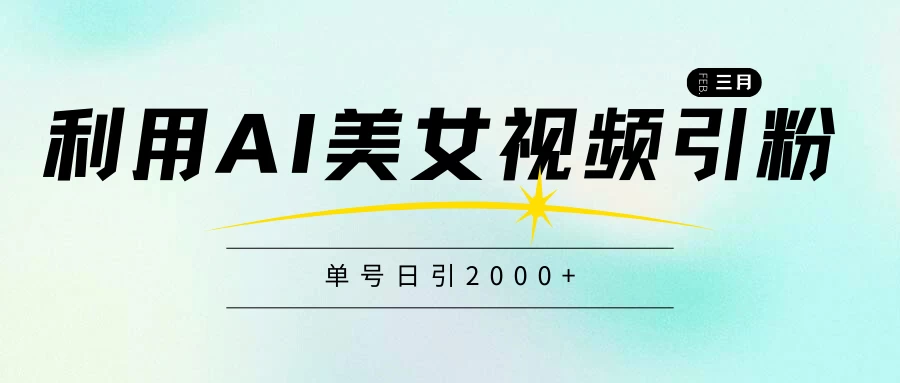 利用AI美女视频引粉，单号日引2000+，新手也能干，喂饭式教程 - 入巷拾玖