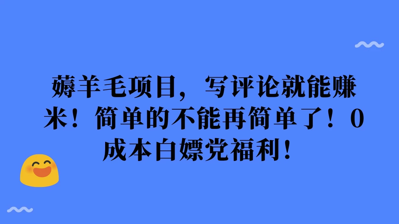 薅羊毛项目，写评论就能赚米！简单的不能再简单了！0成本白嫖党福利！ - 入巷拾玖