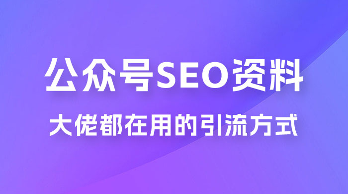 公众号 SEO 虚拟资料，操作简单，日入 500+，可批量操作 - 入巷拾玖