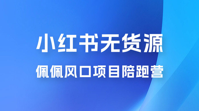 佩佩 · 小红书无货源风口项目陪跑营：不用拍摄、不用露脸、不用买产品、不用营业执照、一部手机即可开店 - 入巷拾玖
