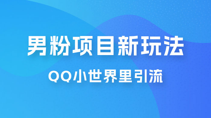 流量巨大的男粉项目新玩法，在 QQ 小世界里引流，一部手机即可操作 - 入巷拾玖