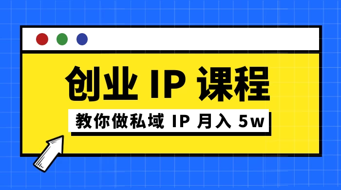 价值 2980 创业 IP 课程，教你做私域 IP 月入 5w - 入巷拾玖