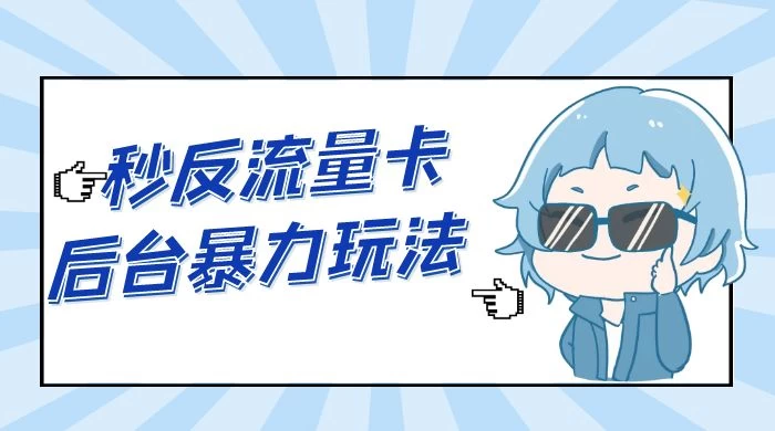 秒反流量卡后台暴力玩法 2.0，日赚三位数 - 入巷拾玖