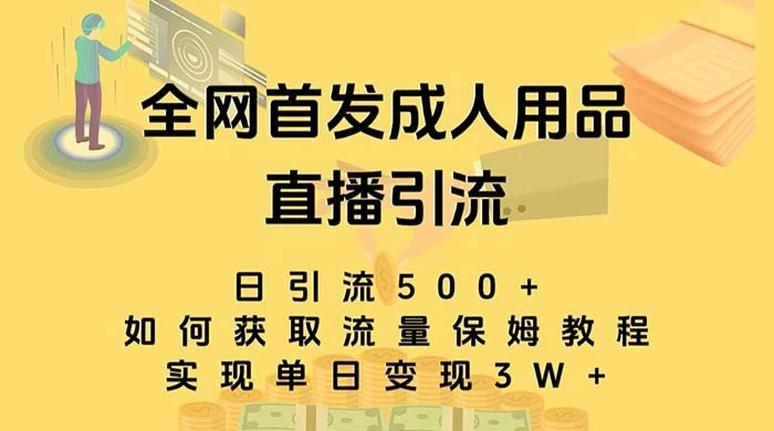 成人用品直播引流获客暴力玩法，单日引流500+，变现 3w+，保姆级教程 - 入巷拾玖