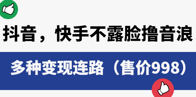 抖音，快手不露脸撸音浪项目：多种变现连路 - 入巷拾玖