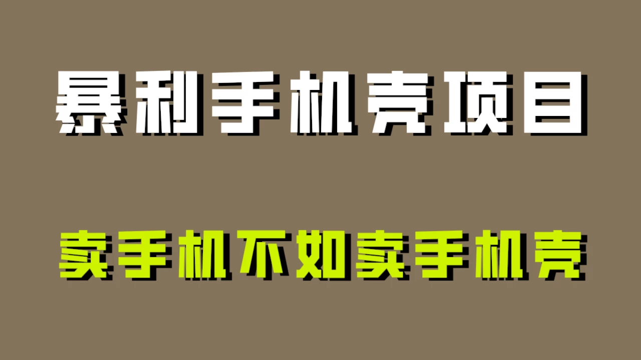 卖手机不如卖手机壳，暴利手机壳项目玩法拆解！ - 入巷拾玖