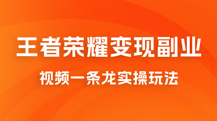 抖音王者荣耀游戏变现副业项目，视频版一条龙实操玩法分享给你 - 入巷拾玖